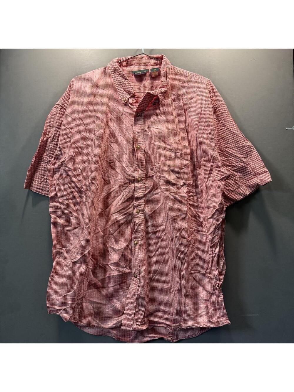 Y2K Saddlebred Red White Gingham Picnic Table Button Up